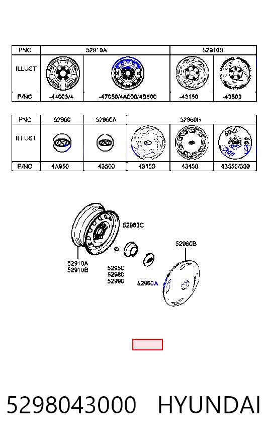5298043000 Hyundai/Kia Nakrętka koła
