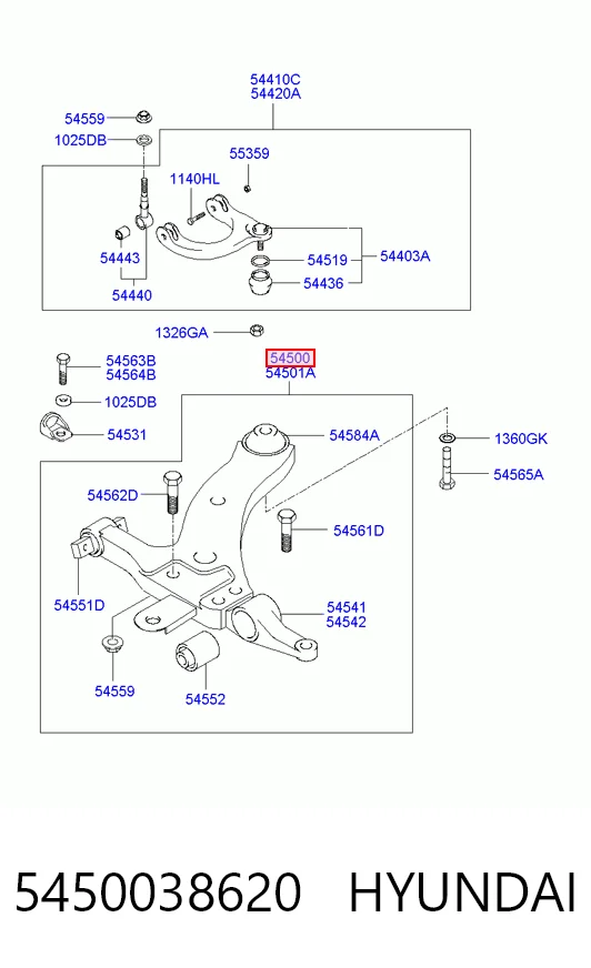  Wahacz zawieszenia przedniego dolny lewy Hyundai Sonata 4