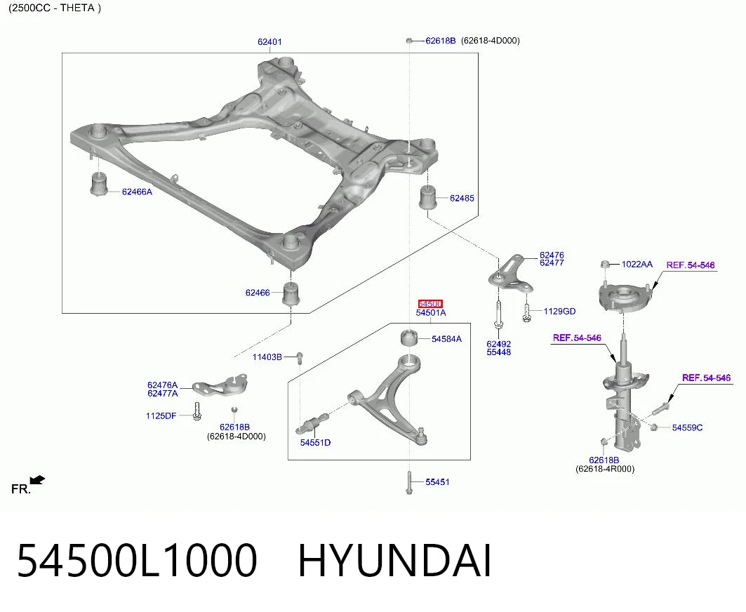 Wahacz zawieszenia przedniego dolny lewy do Hyundai Sonata VIII DN8