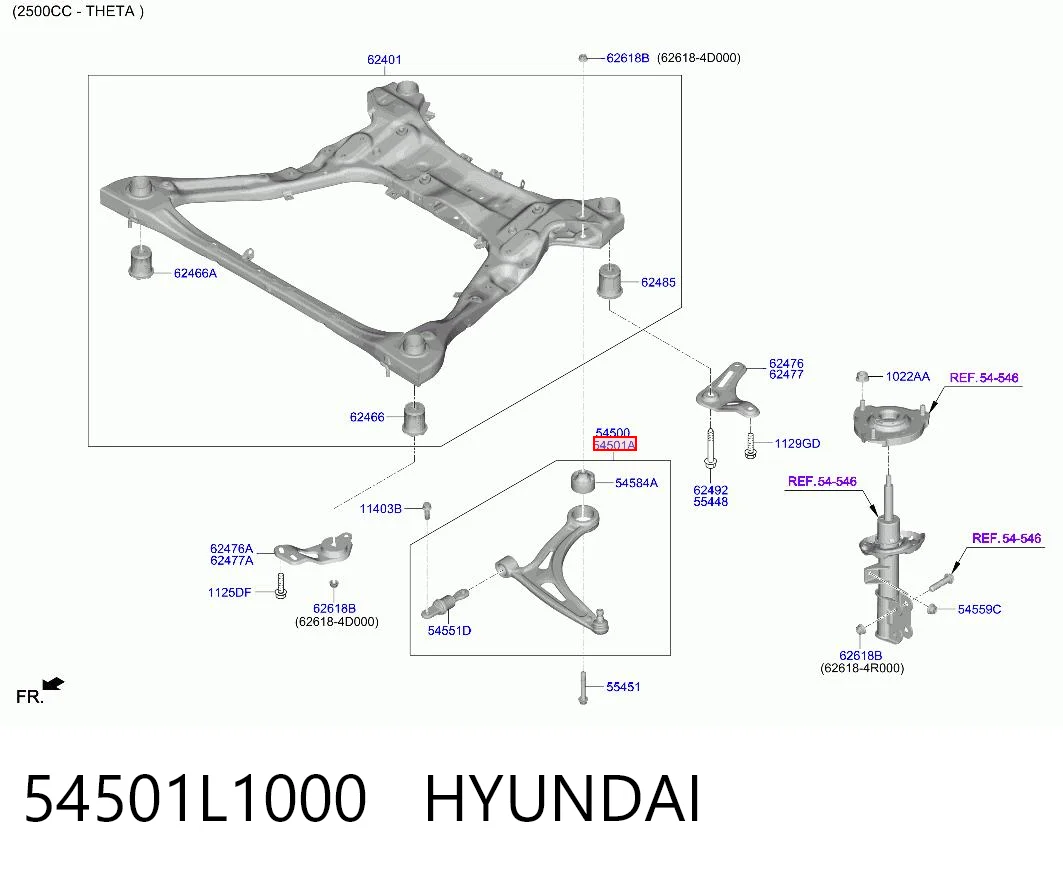 Wahacz zawieszenia przedniego dolny prawy do Hyundai Sonata VIII DN8