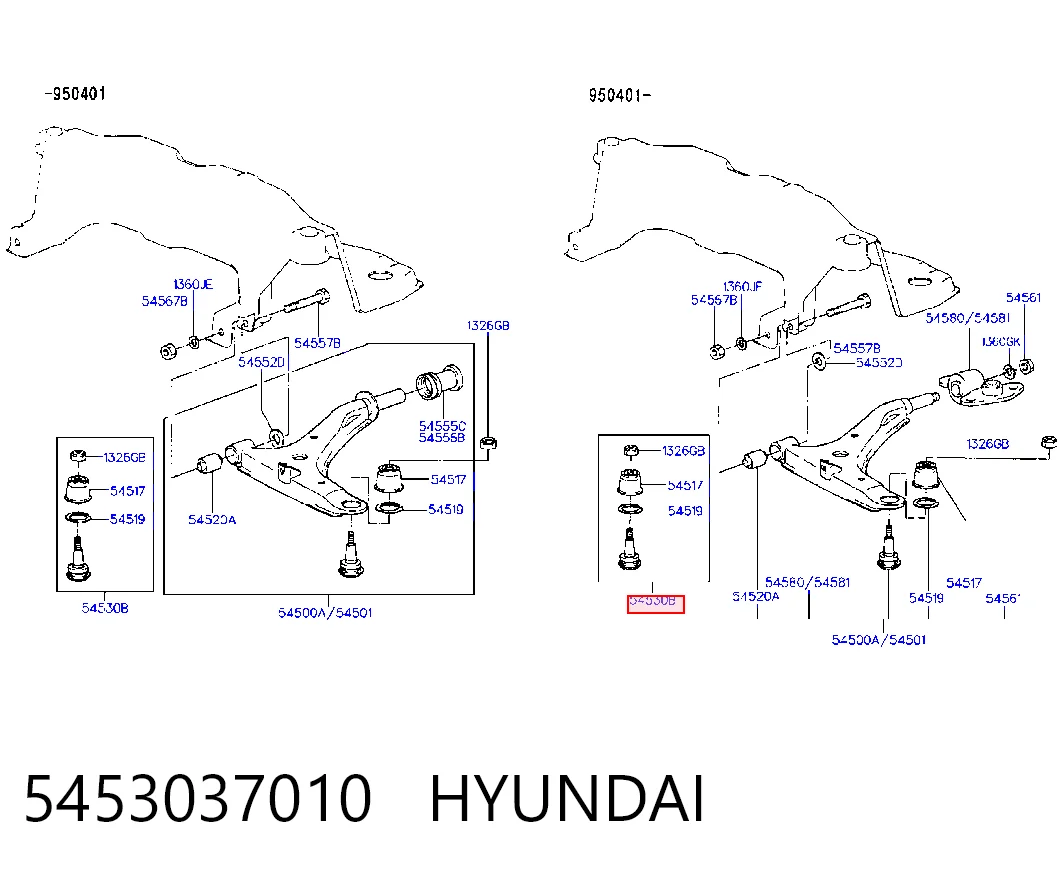 Sworzeń wahacza dolny do Hyundai Sonata III 