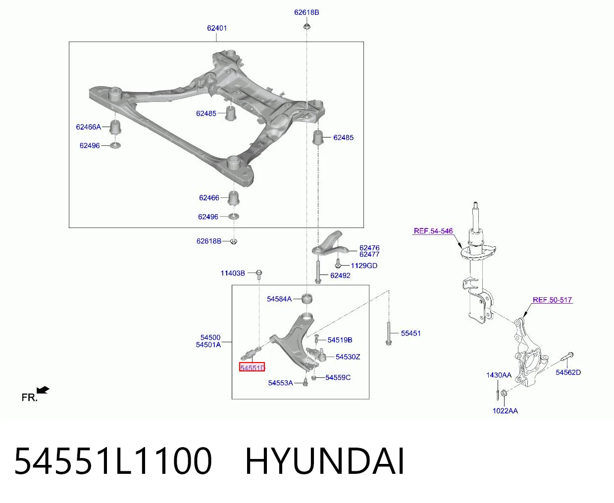 Do koszyka Silentblock przedniego wahacza dolnego Hyundai Sonata VIII DN8