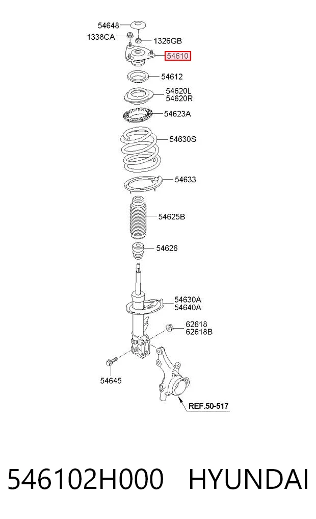 546102H000 Hyundai/Kia Poduszka amortyzatora przedniego