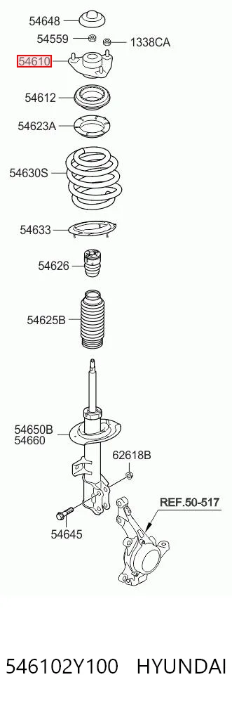 546102Y100 Hyundai/Kia Poduszka amortyzatora przedniego