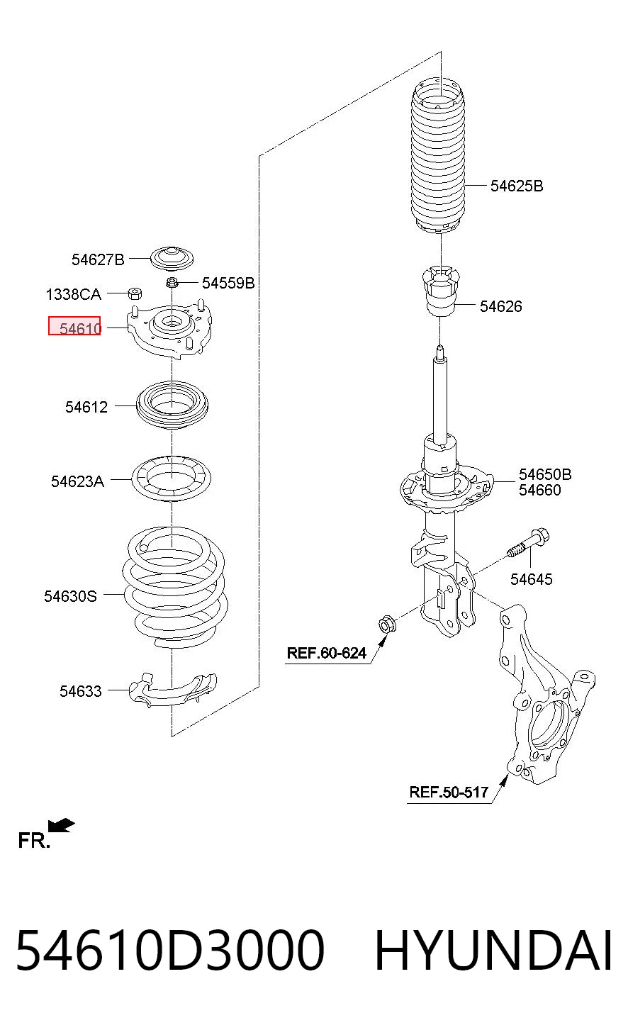 54610D3000 Hyundai/Kia Poduszka amortyzatora przedniego