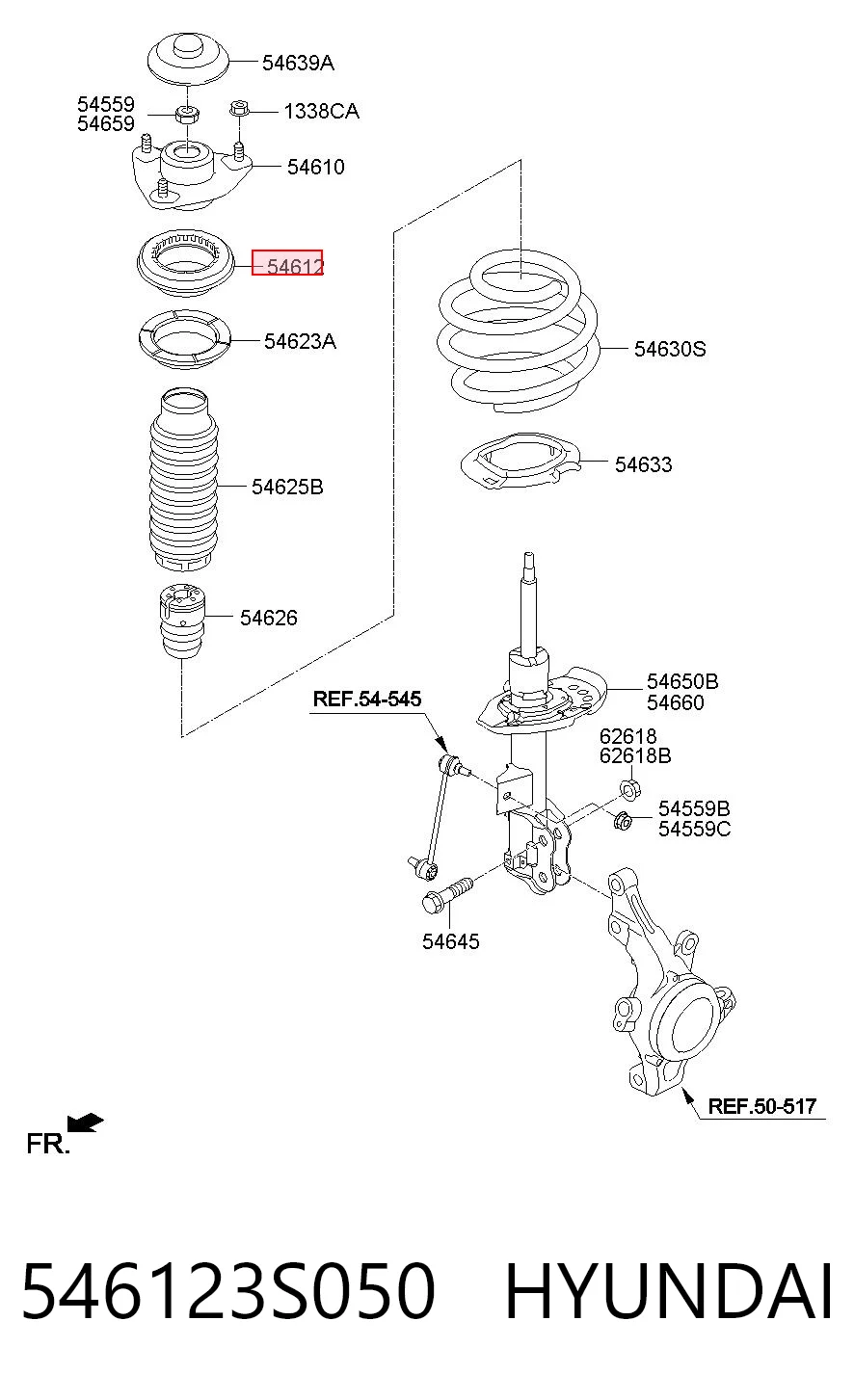 546123S050 Hyundai/Kia Łożysko podporowe amortyzatora przedniego