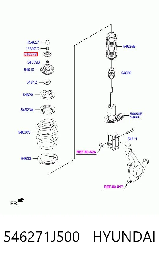 546271J500 Hyundai/Kia Poduszka amortyzatora przedniego