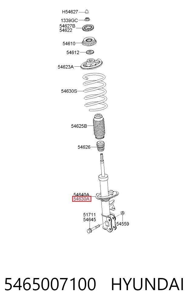 5465007100 Hyundai/Kia Amortyzator przedni lewy