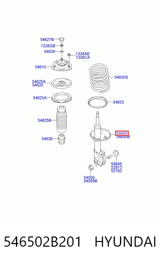546502B201 Hyundai/Kia Amortyzator przedni prawy