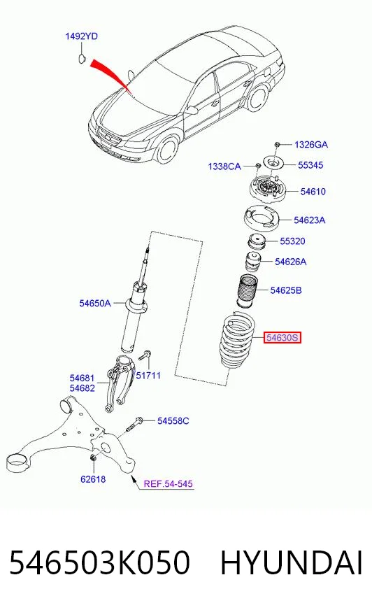 Sprężyna przednia Hyundai Sonata V