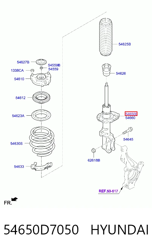 Amortyzator przedni lewy Hyundai/Kia 54650D7500 cena, od 100,49 USD