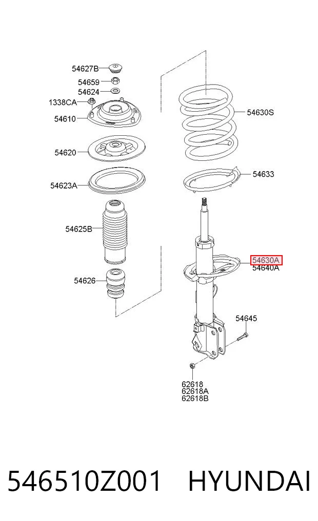 546510Z001 Hyundai/Kia Amortyzator przedni lewy