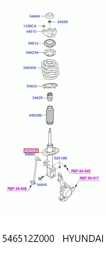 546512Z000 Hyundai/Kia Amortyzator przedni lewy