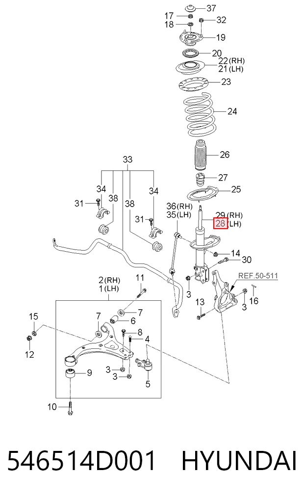 546514D001 Hyundai/Kia