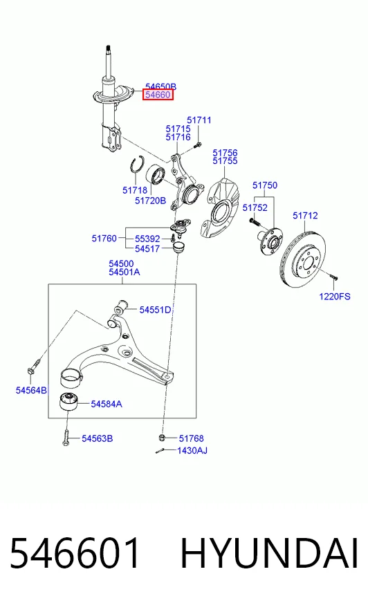 546601 Hyundai/Kia Amortyzator przedni prawy
