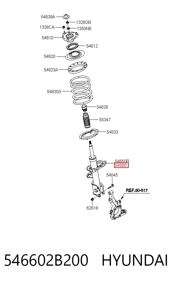 546602B200 Hyundai/Kia Amortyzator przedni prawy