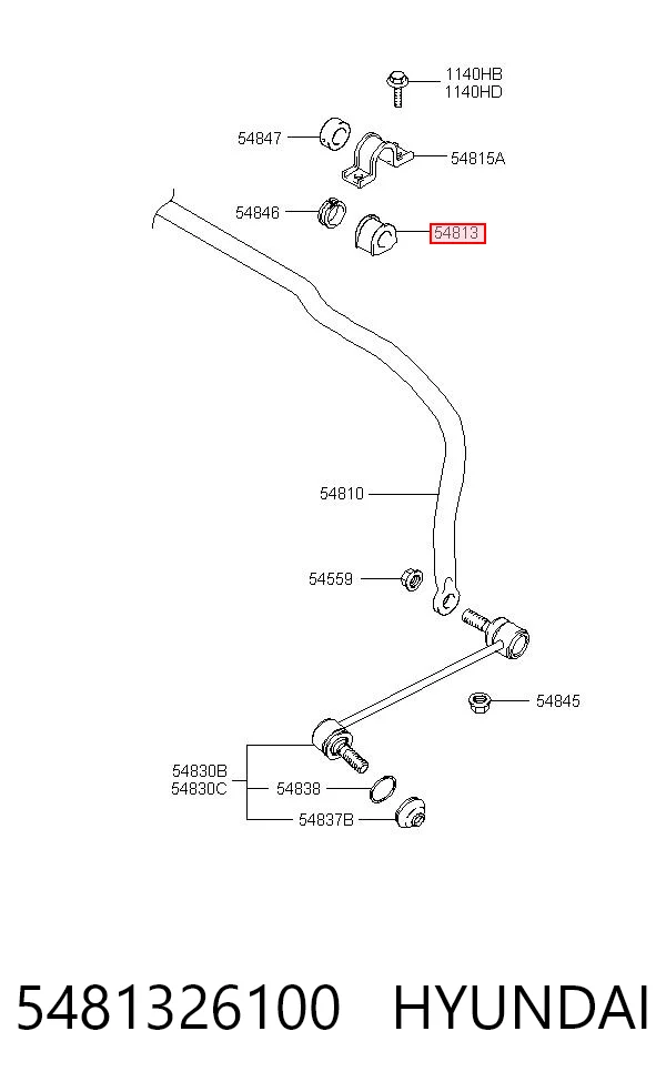 5481326100 Hyundai/Kia Tuleja stabilizatora przedniego