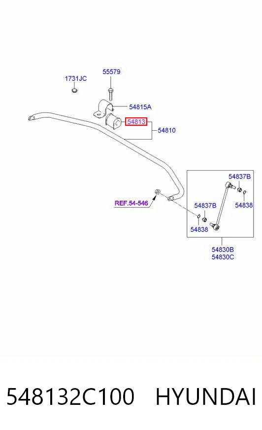548132C100 Hyundai/Kia Tuleja stabilizatora przedniego