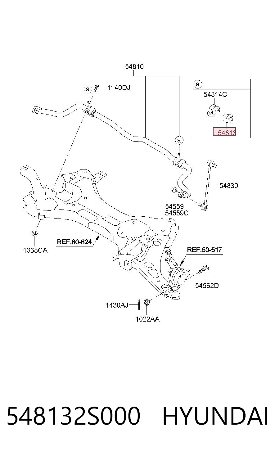 548132S000 Hyundai/Kia Tuleja stabilizatora przedniego