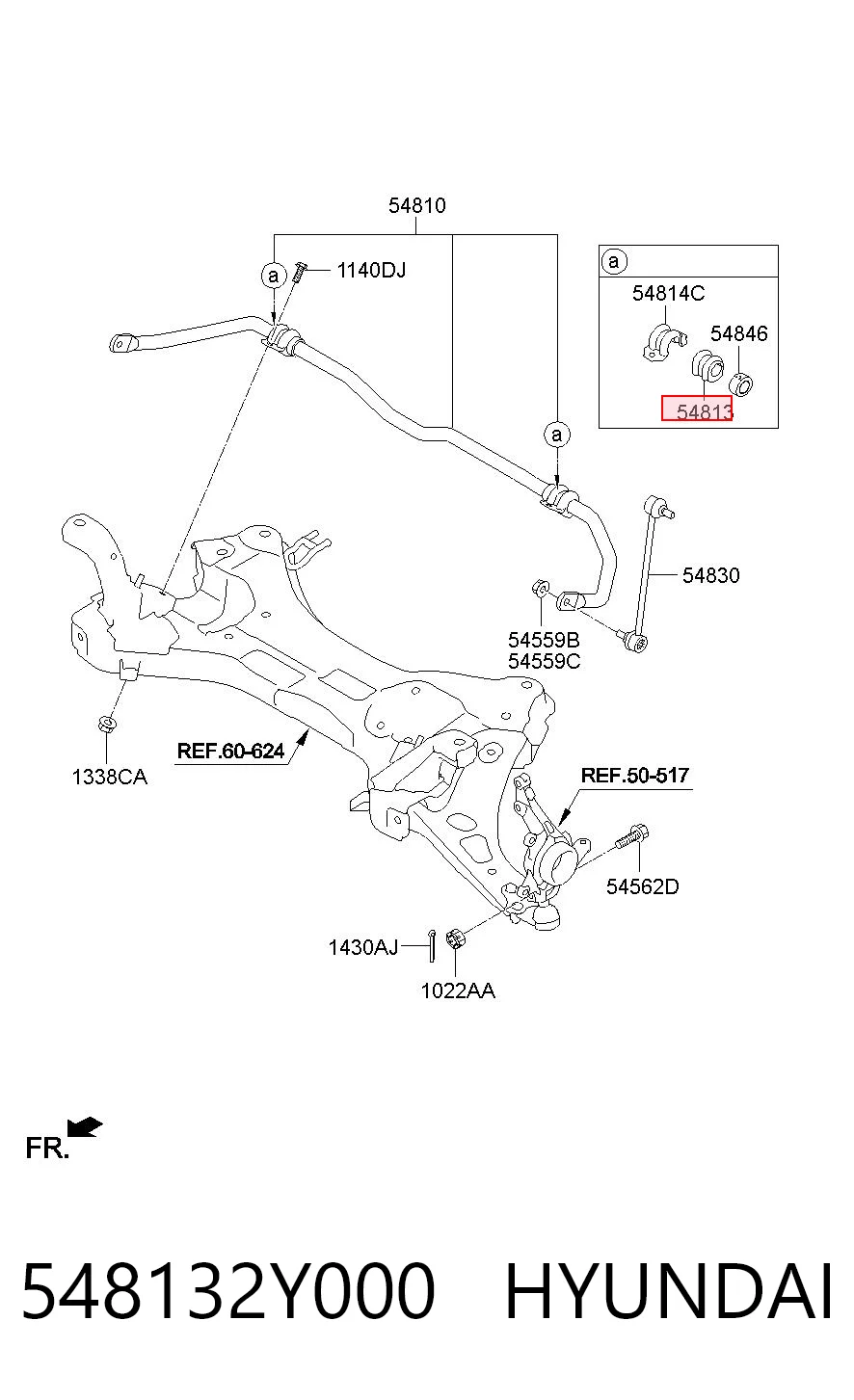 548132Y000 Hyundai/Kia Tuleja stabilizatora przedniego