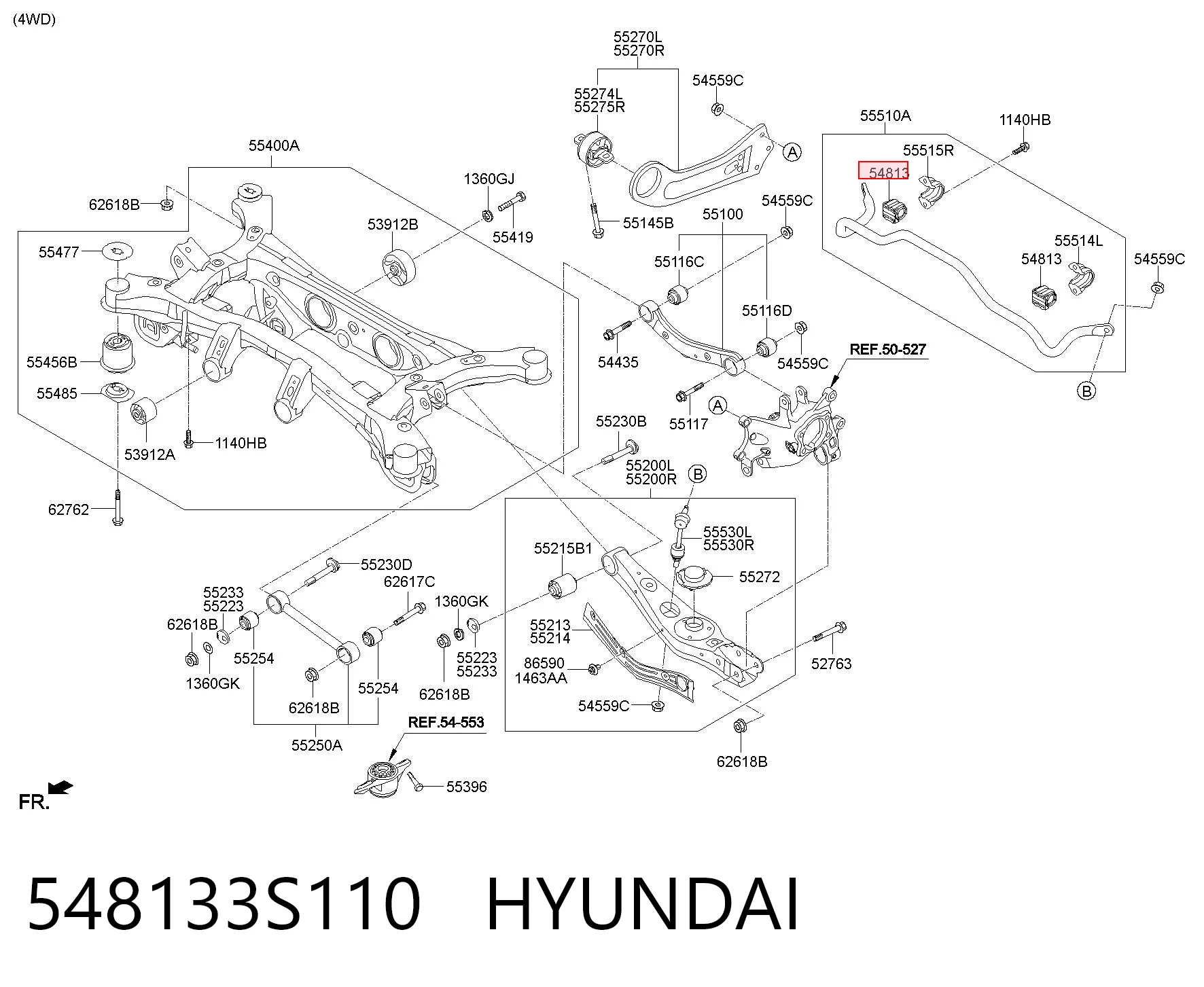 548133S110 Hyundai/Kia Tuleja stabilizatora przedniego