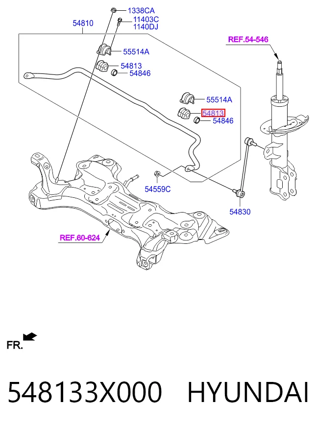 548133X000 Hyundai/Kia Tuleja stabilizatora przedniego