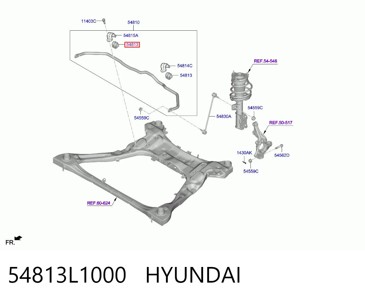 Do koszyka Tuleja stabilizatora przedniego Hyundai Sonata VIII DN8