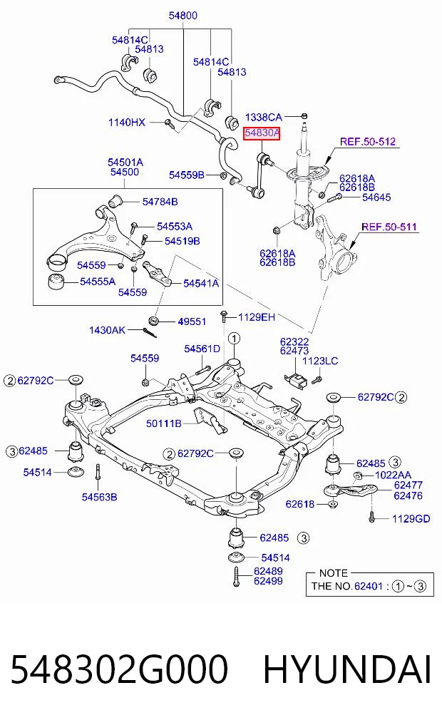 548302G000 Hyundai/Kia Łącznik stabilizatora przedniego