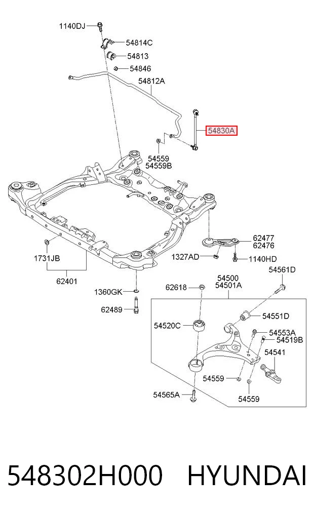 548302H000 Hyundai/Kia Łącznik stabilizatora przedniego
