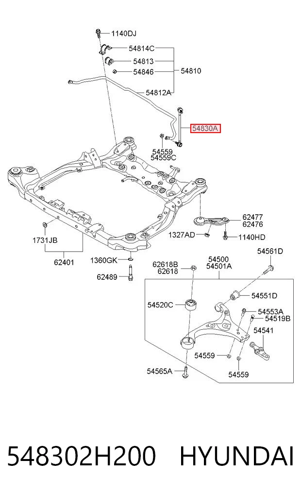 548302H200 Hyundai/Kia Łącznik stabilizatora przedniego