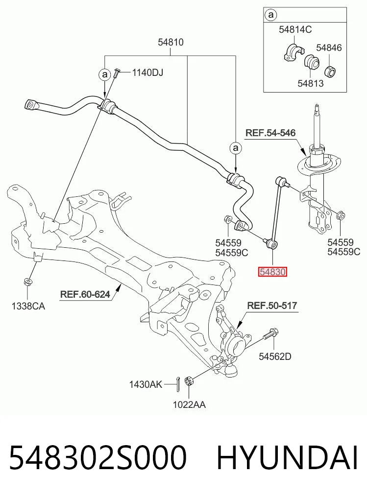 548302S000 Hyundai/Kia Łącznik stabilizatora przedniego