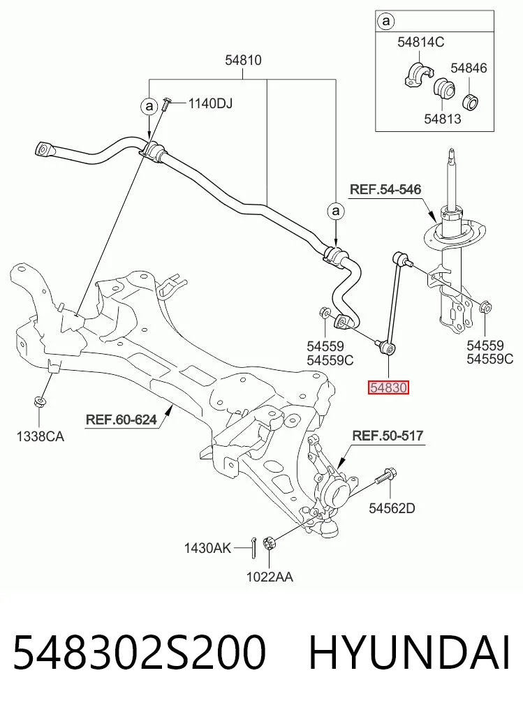 548302S200 Hyundai/Kia Łącznik stabilizatora przedniego