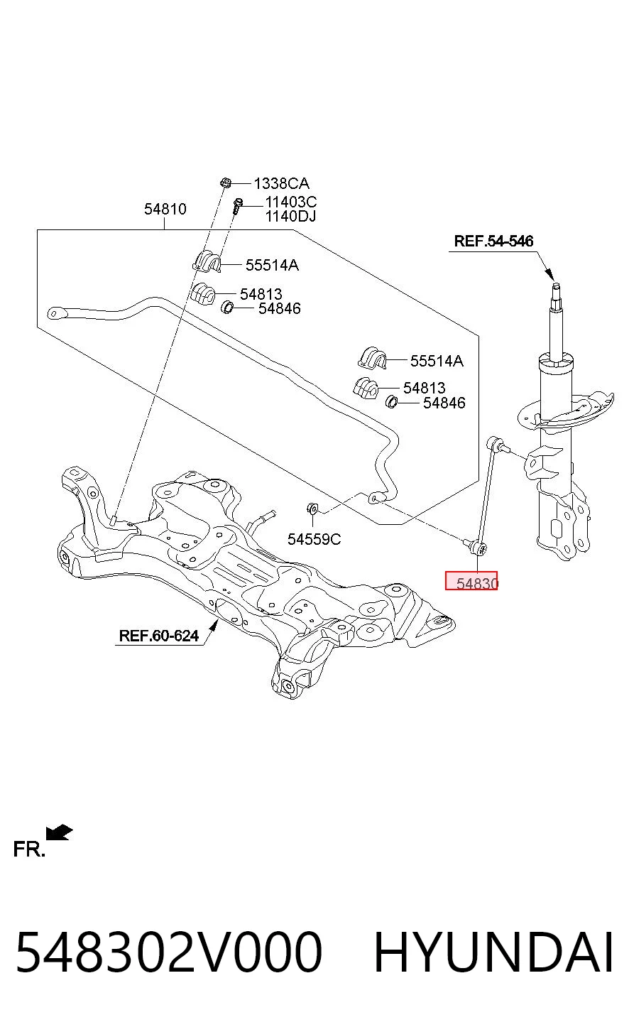 548302V000 Hyundai/Kia Łącznik stabilizatora przedniego
