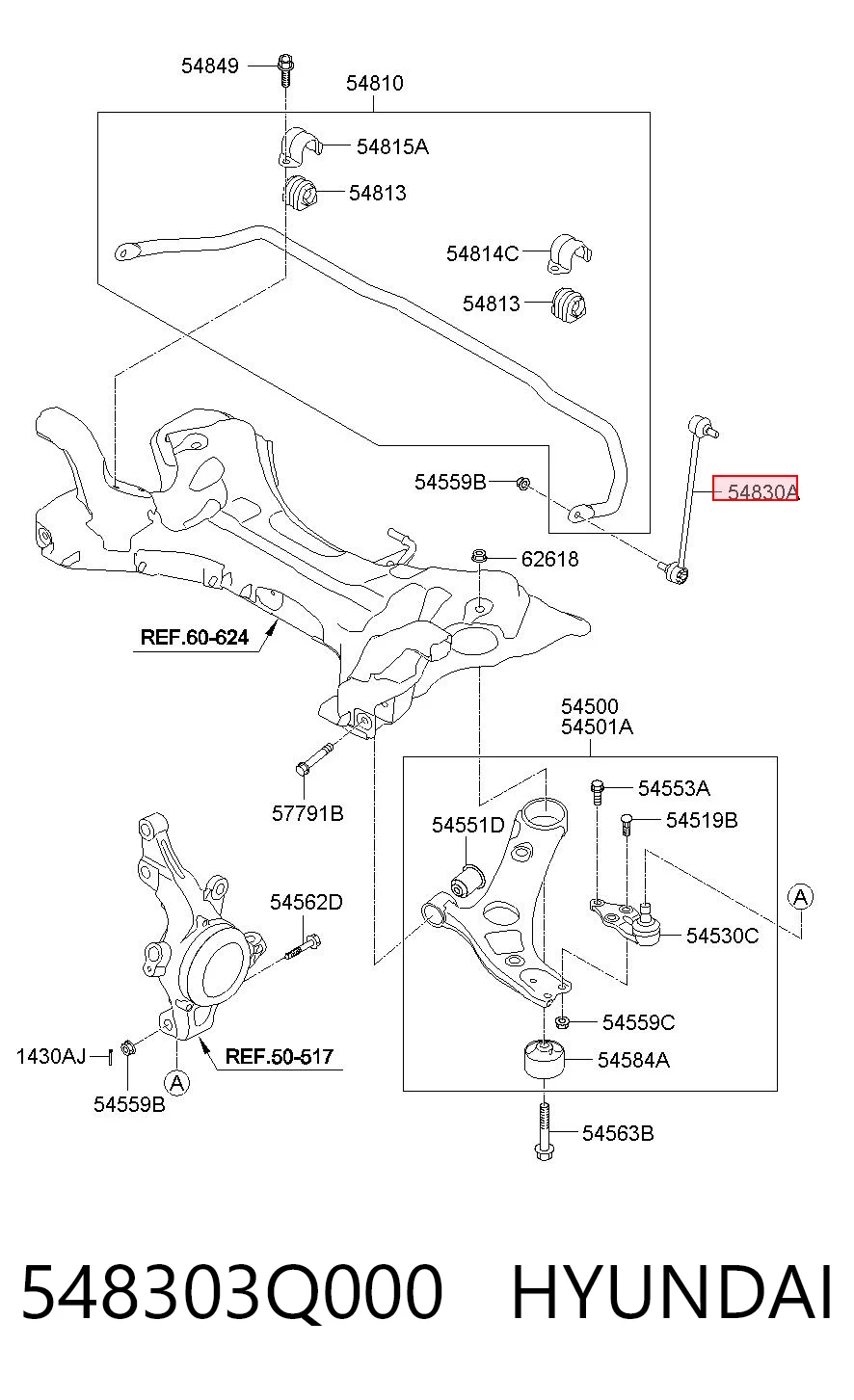 548303Q000 Hyundai/Kia Łącznik stabilizatora przedniego