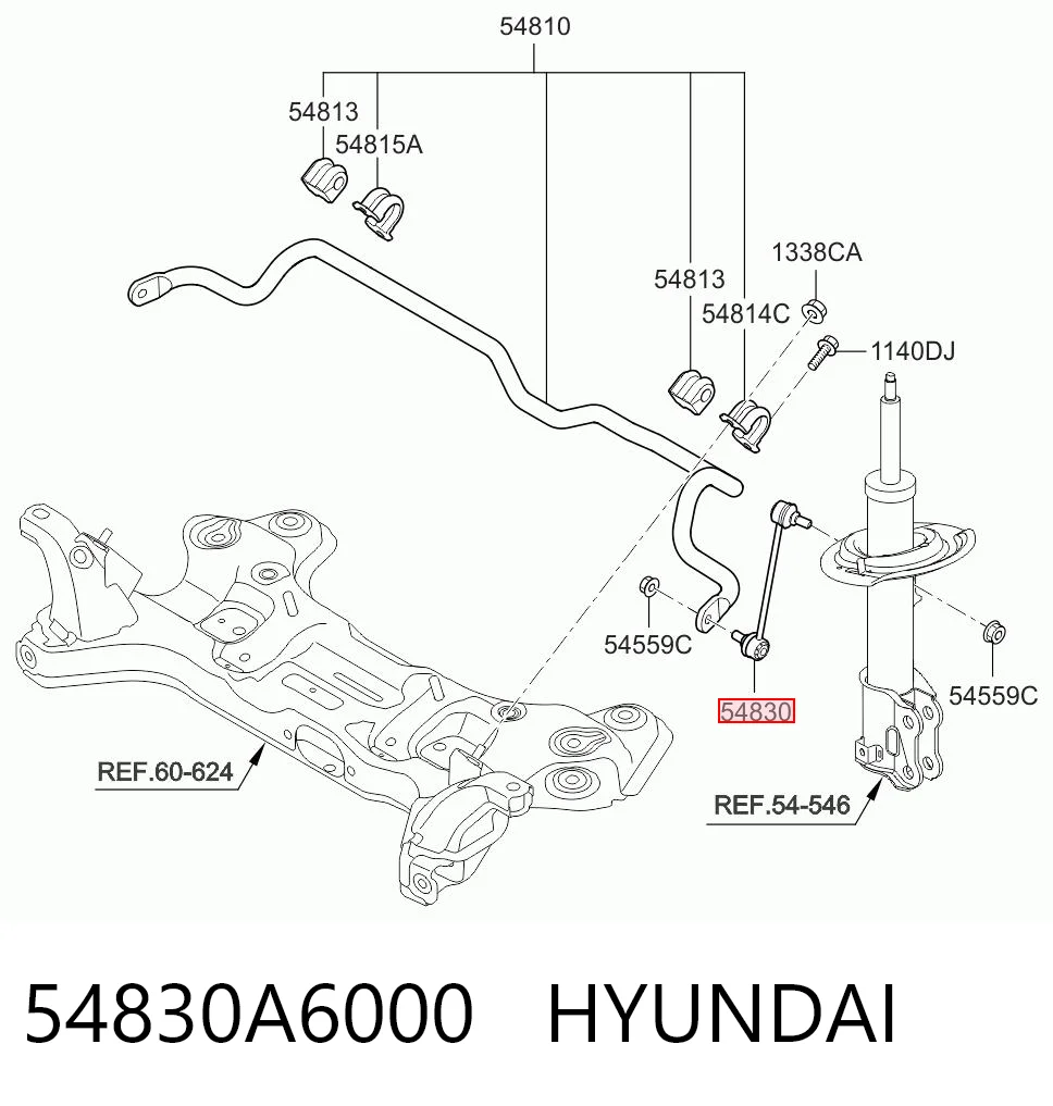 54830A6000 Hyundai/Kia Łącznik stabilizatora przedniego
