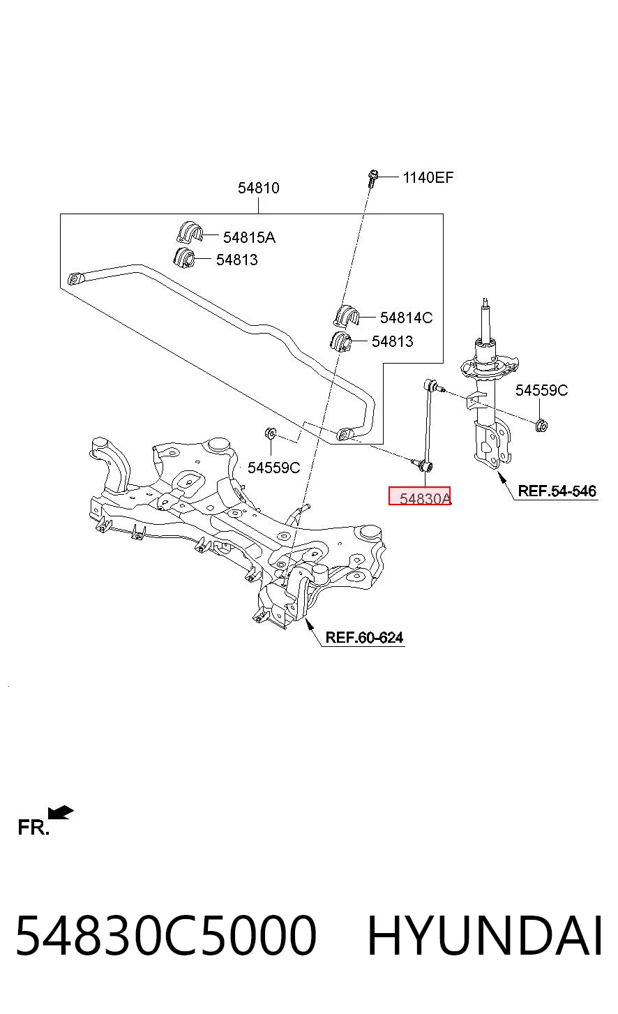 54830C5000 Hyundai/Kia Łącznik stabilizatora przedniego