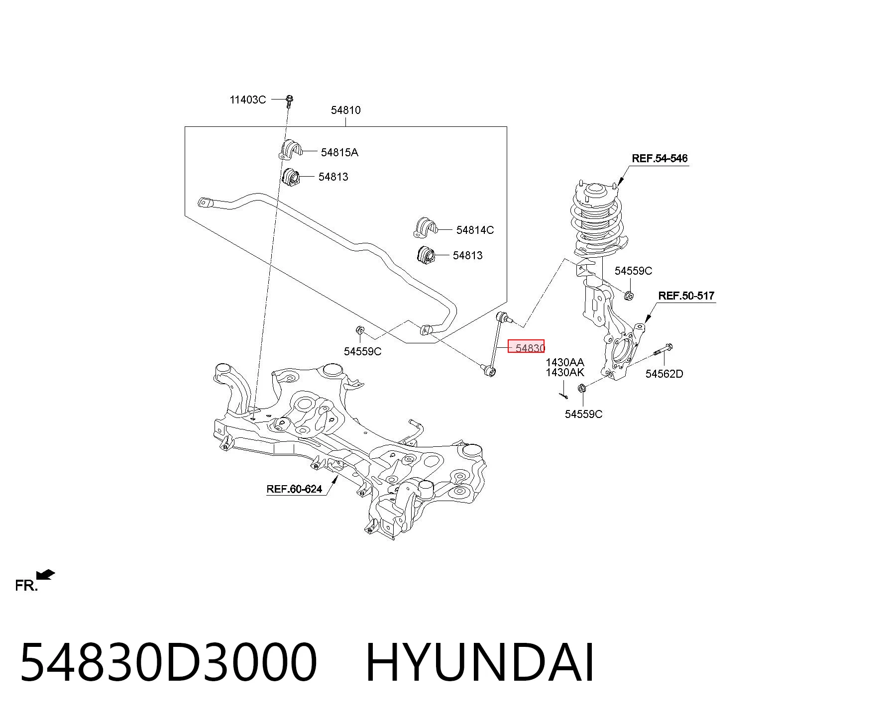 Łącznik stabilizatora przedniego Hyundai Tucson III
