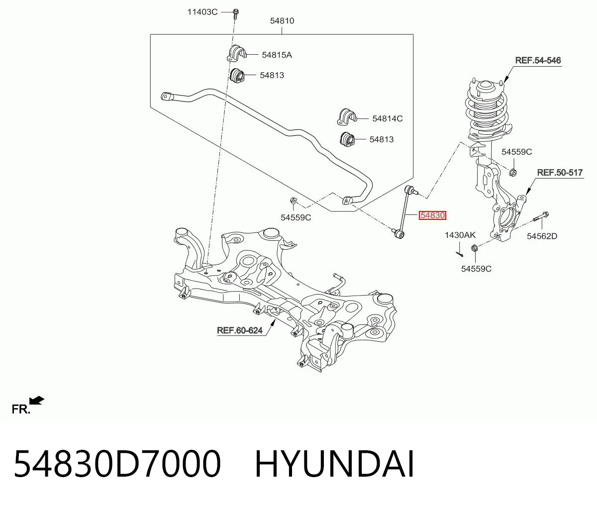 54830D7000 Hyundai/Kia Łącznik stabilizatora przedniego