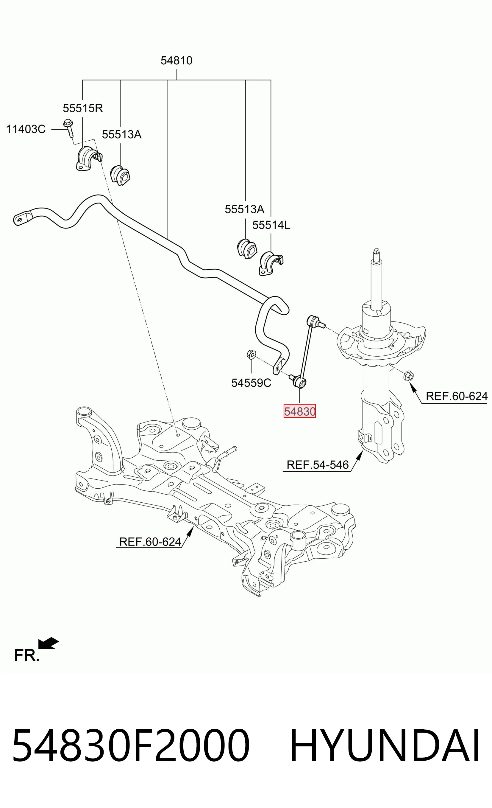 54830F2000 Hyundai/Kia Łącznik stabilizatora przedniego