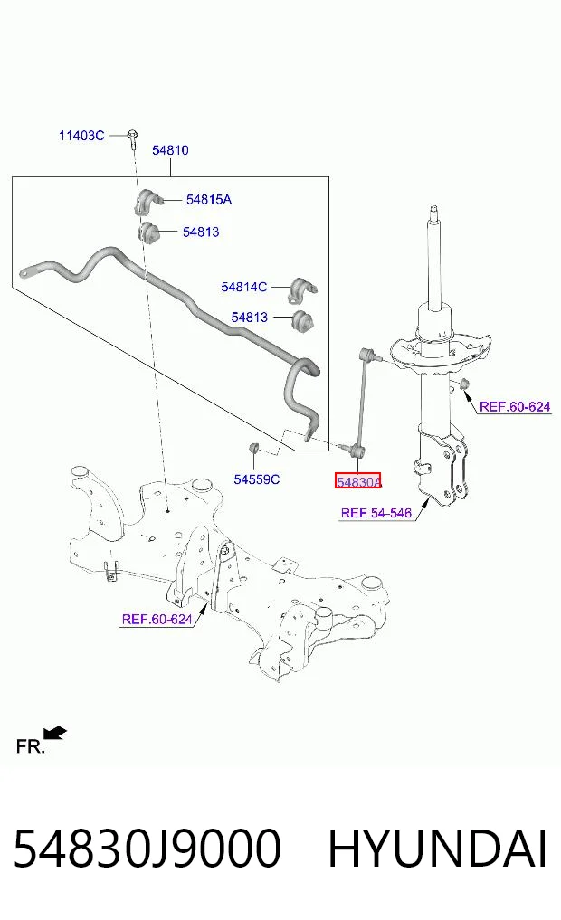 54830J9000 Hyundai/Kia Łącznik stabilizatora przedniego