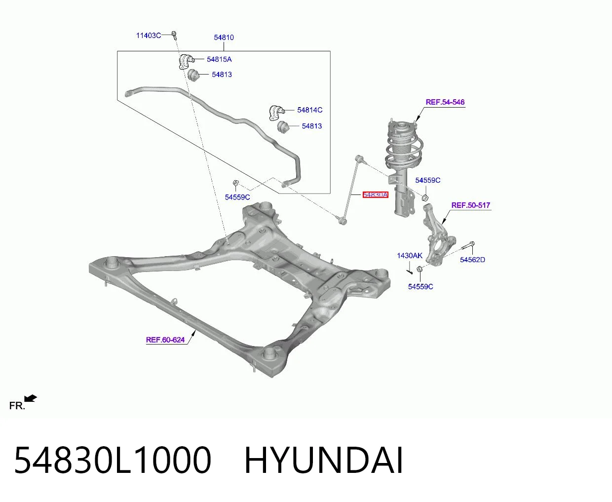 54830L1000 Hyundai/Kia Łącznik stabilizatora przedniego