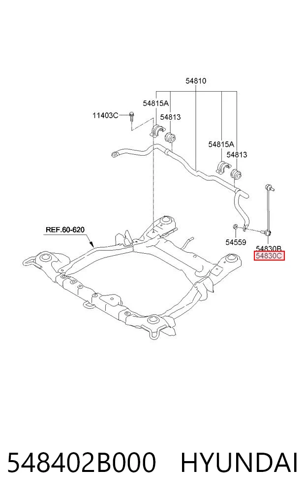 548402B000 Hyundai/Kia Łącznik stabilizatora przedniego prawy
