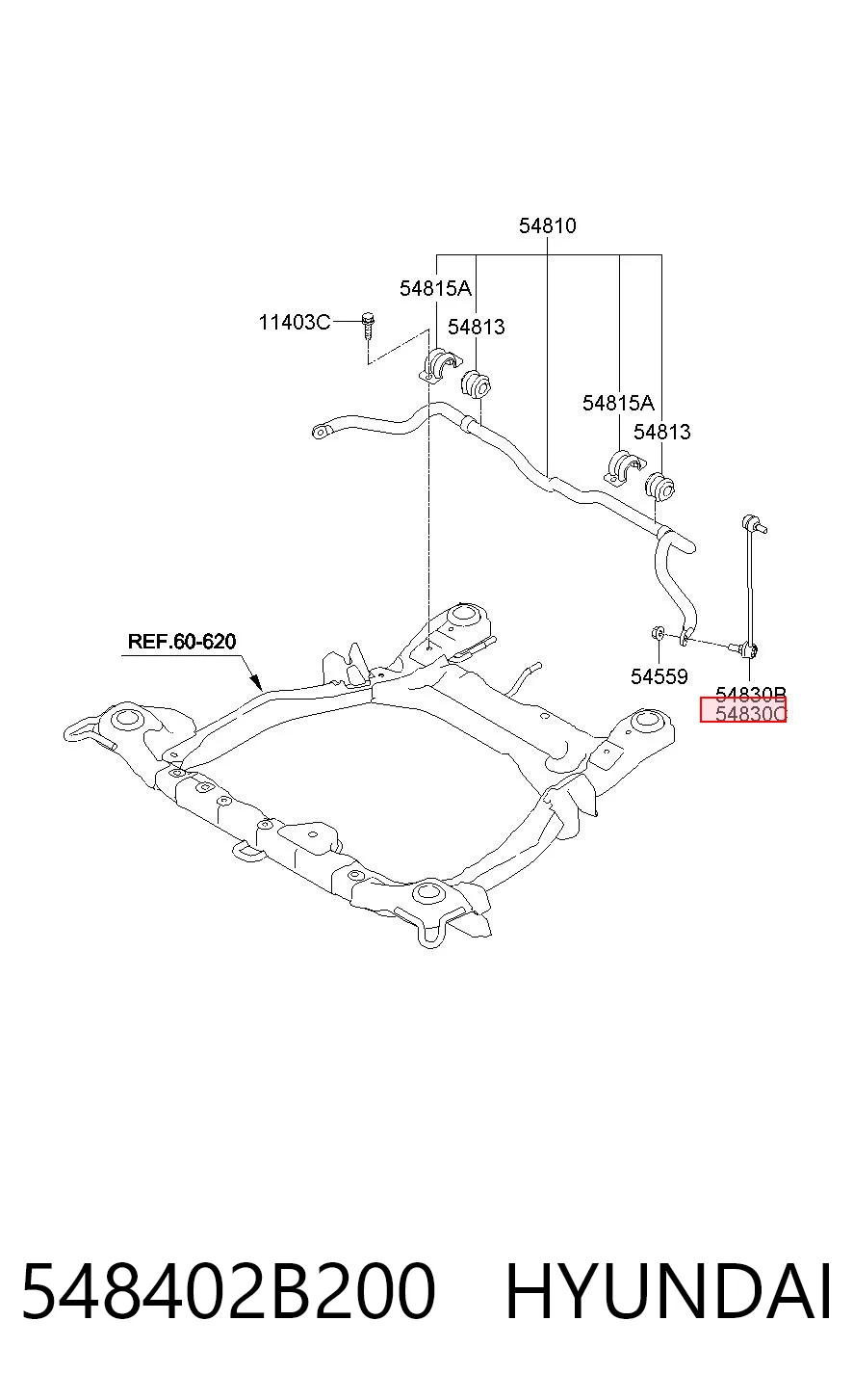 548402B200 Hyundai/Kia Łącznik stabilizatora przedniego prawy