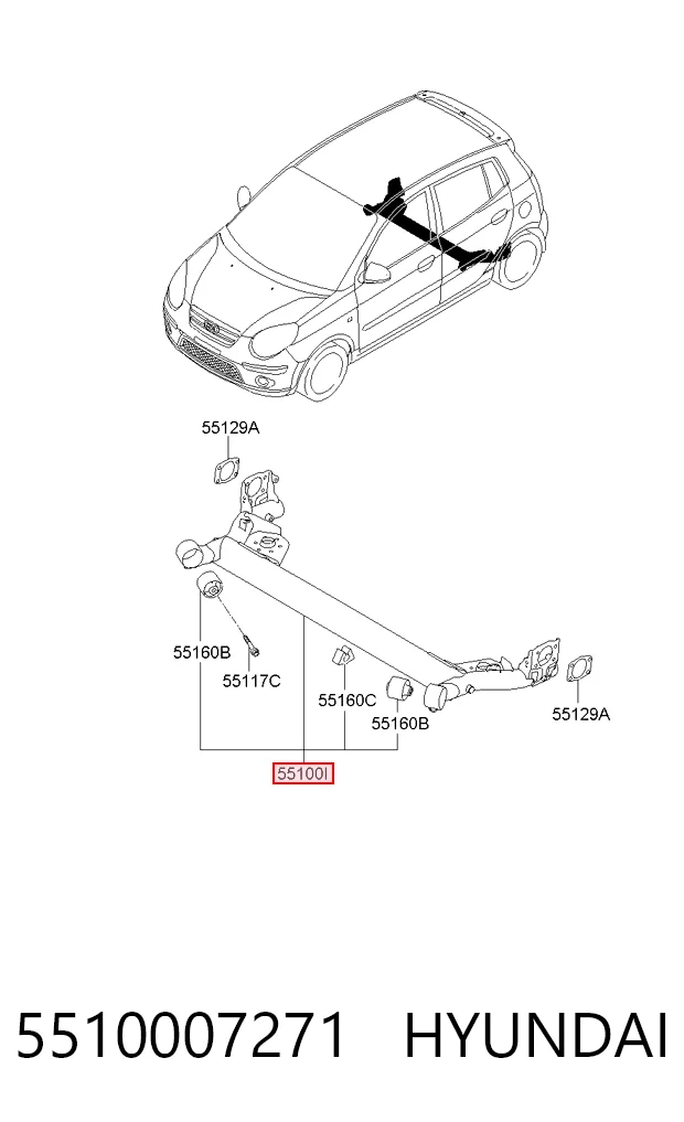 Korpus osi tylnej do KIA Picanto I BA