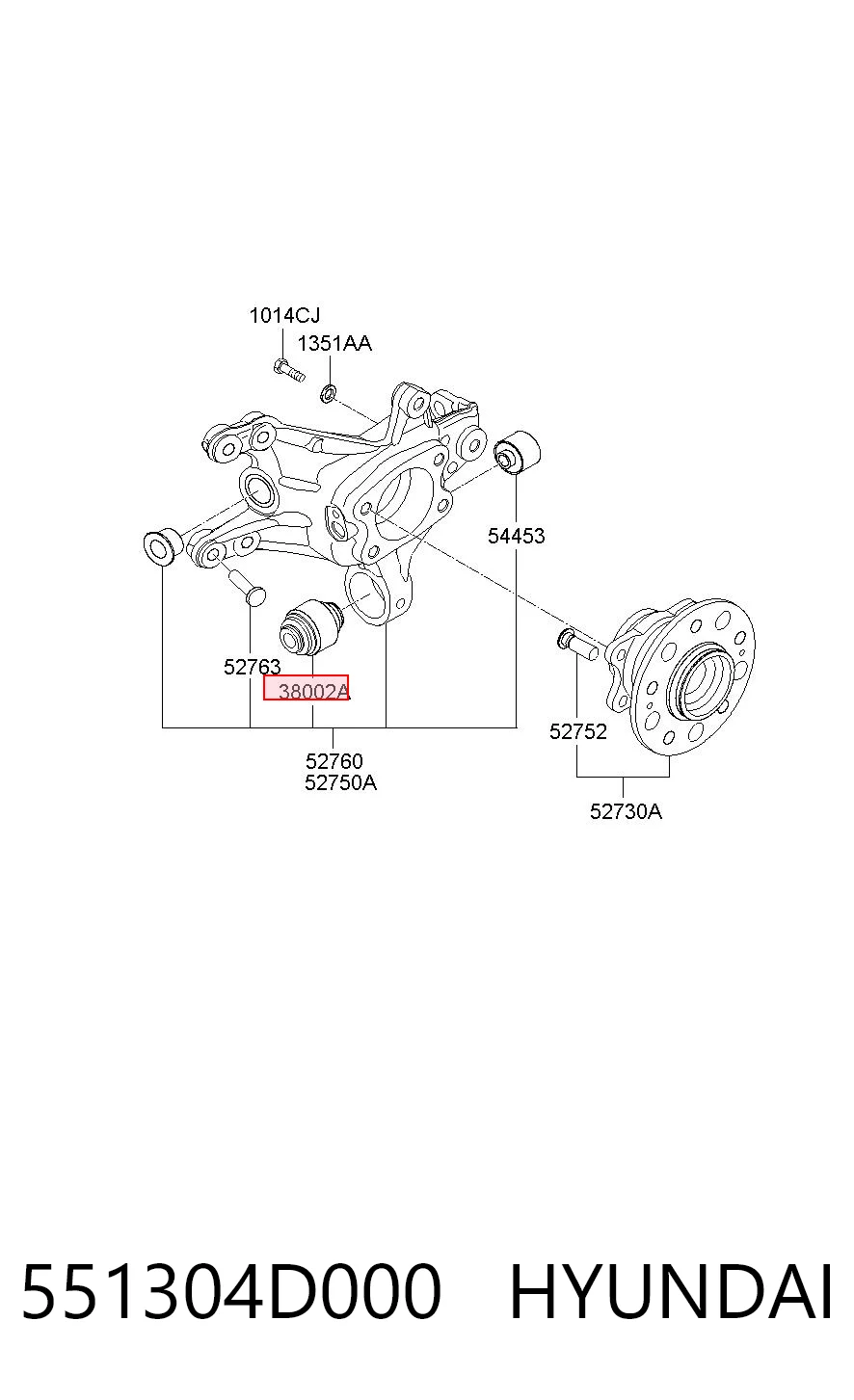 551304D000 Hyundai/Kia Silentblock czopu tylnego