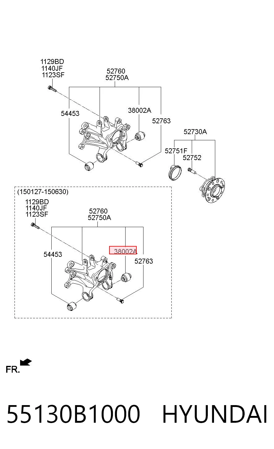 55130B1000 Hyundai/Kia Silentblock czopu tylnego