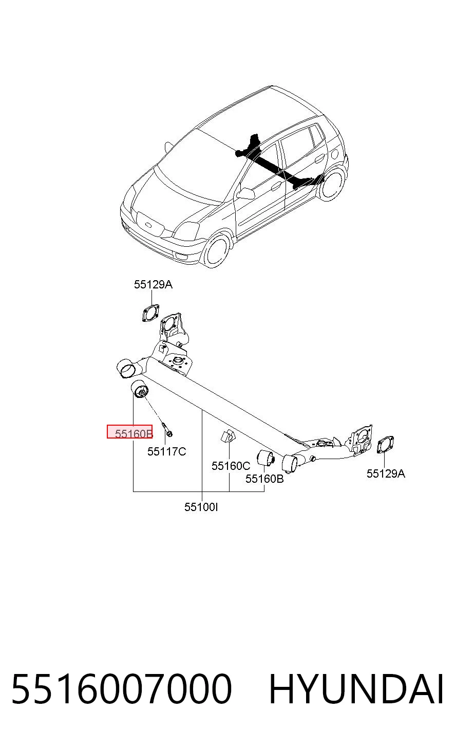 Silentblock tylnej belki do KIA Picanto BA