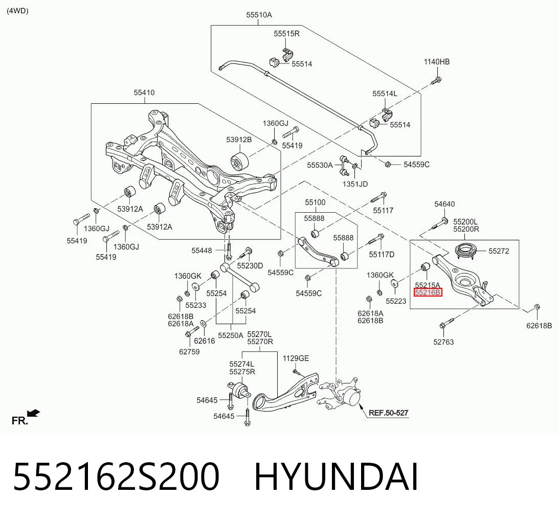 552162S200 Hyundai/Kia Silentblock czopu tylnego