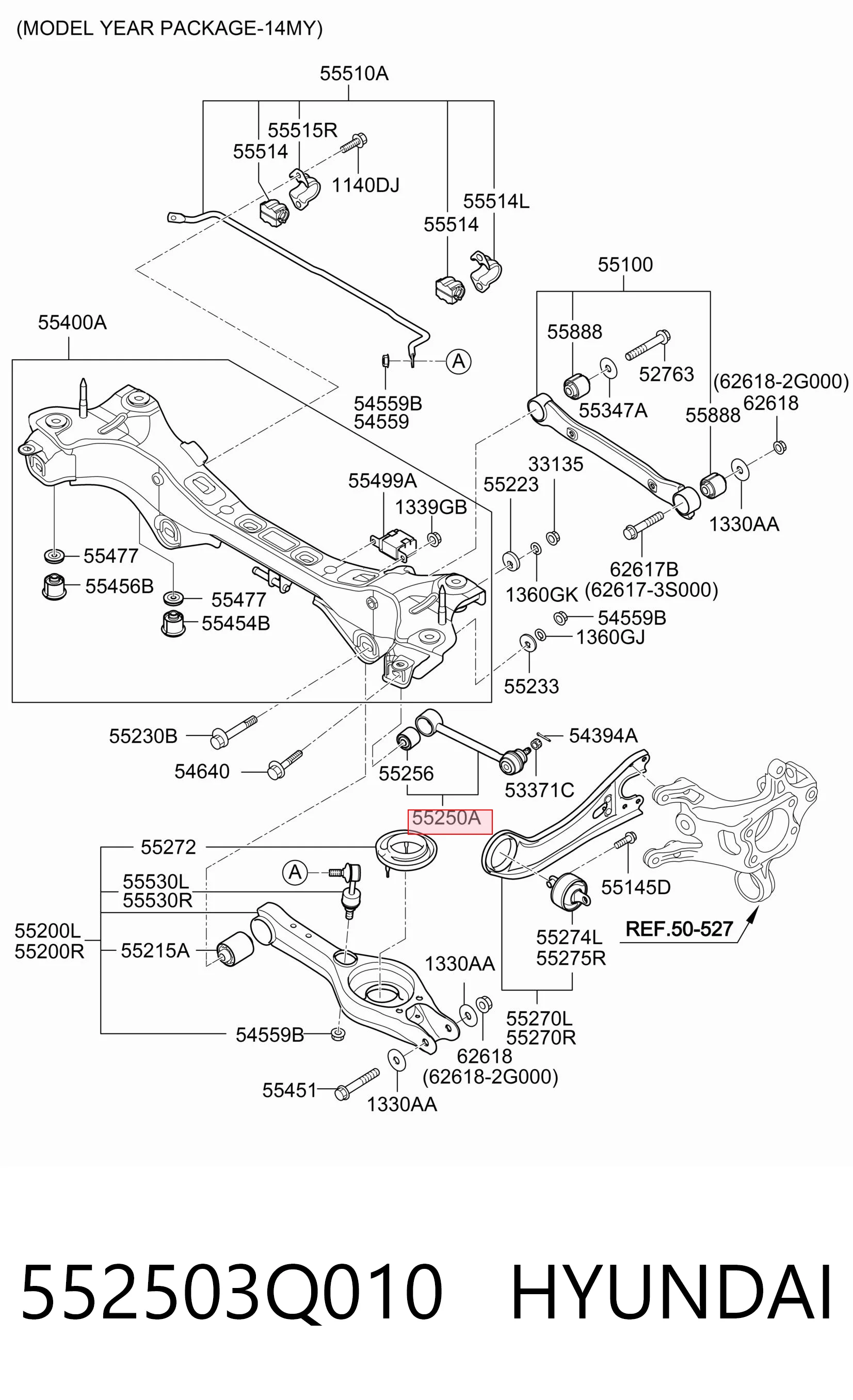 552503Q010 Hyundai/Kia Drążek poprzeczny zawieszenia tylnego