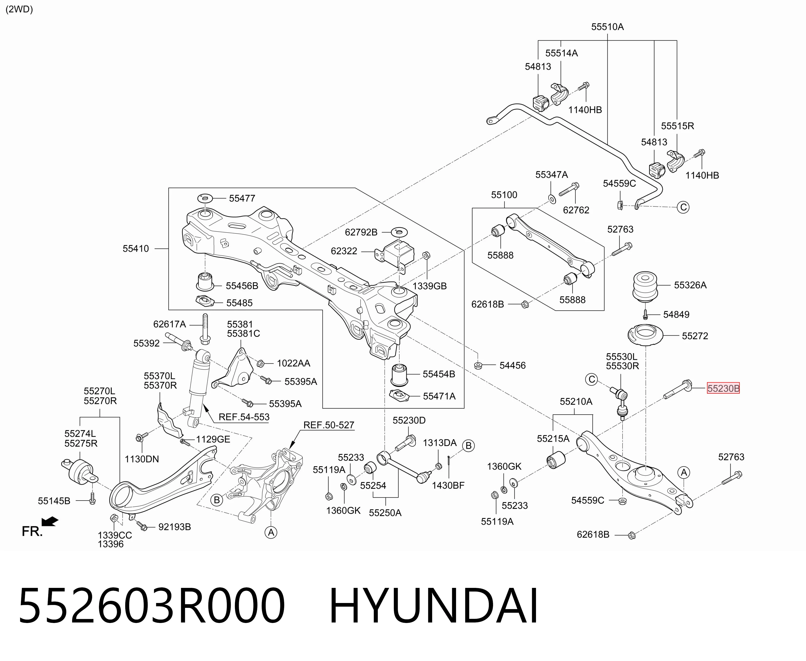 552603R000 Hyundai/Kia Śruba mocowania wahacza tylnego dolnego wewnętrzna